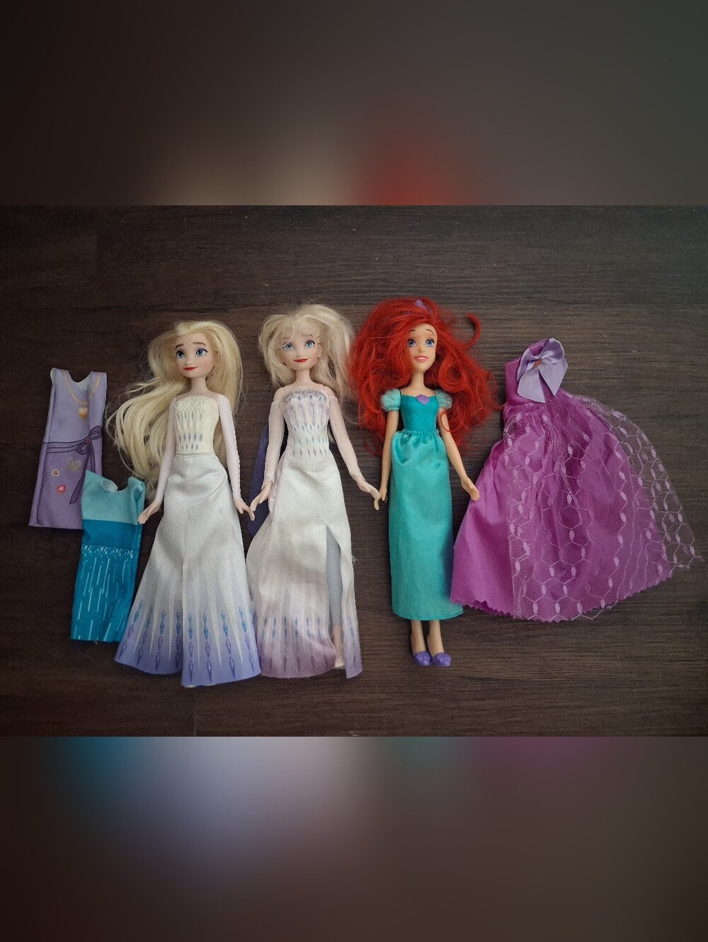 Disney Barbie Dolls with Ariel & 2 Elsas and Extra Outfits
